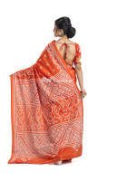 Semi Bangalore Silk Saree With Contrast Color Gujrati Nakshi Kantha Work (KR2232)